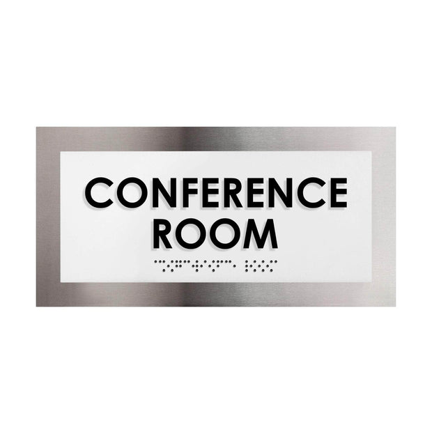 Door Signs Conference Room - Stainless Steel Sign - "Modern" Design