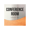 Conference Room Sign - Stainless Steel & Wood Door Plate - "Jure" Design - Photo #3