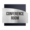 Door Signs Conference Room Signs - Stainless steel & Wood Plate - "Wave" Design - Photo #5