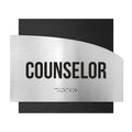 Door Signs Counselor Sign - Stainless Steel & Wood Door Plate - "Wave" Design - Photo #2