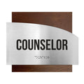 Door Signs Counselor Sign - Stainless Steel & Wood Door Plate - "Wave" Design - Photo #4