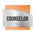 Door Signs Counselor Sign - Stainless Steel & Wood Door Plate - "Wave" Design - Photo #5