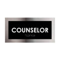Door Signs Counselor Sign - Stainless Steel Plate - "Modern" Design - Photo #1