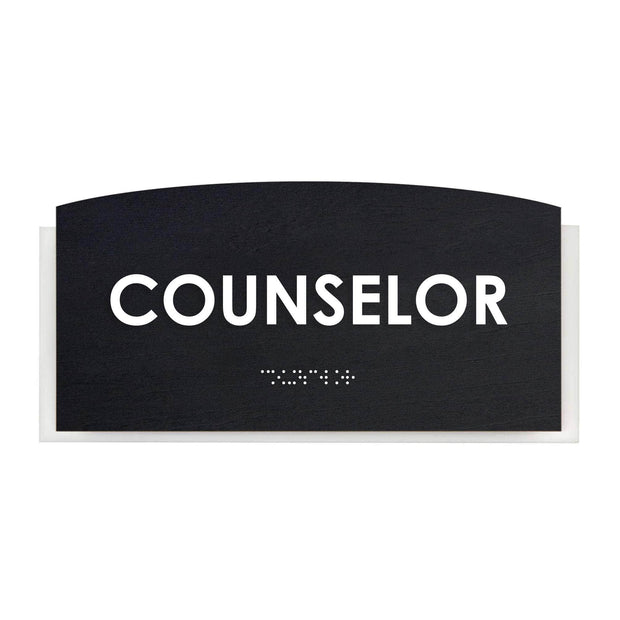 Door Signs Counselor Sign - Wood Door Plate - "Scandza" Design