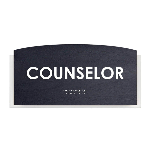 Door Signs Counselor Sign - Wood Door Plate - "Scandza" Design