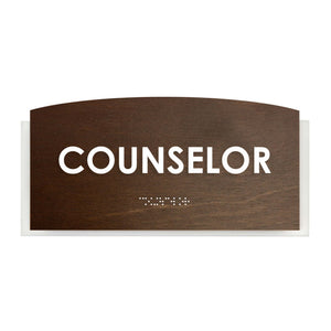 Door Signs Counselor Sign - Wood Door Plate - "Scandza" Design