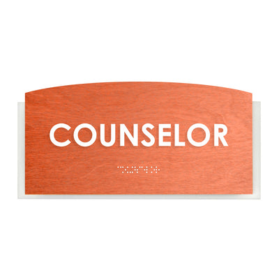 Door Signs Counselor Sign - Wood Door Plate - "Scandza" Design