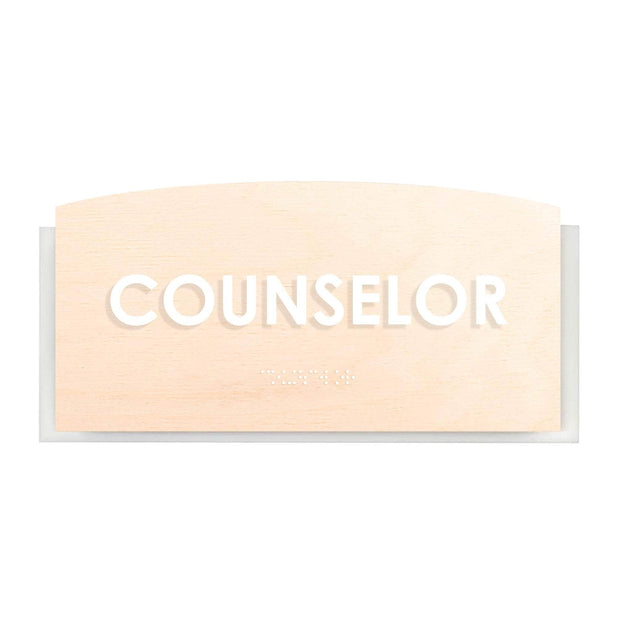 Door Signs Counselor Sign - Wood Door Plate - "Scandza" Design