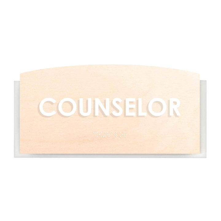Door Signs Counselor Sign - Wood Door Plate - "Scandza" Design
