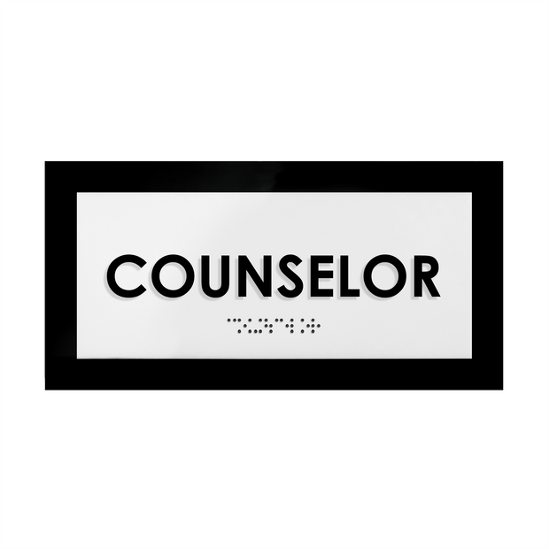 Door Signs Counselor Sign - Acrylic Door Plate - "Simple" Design