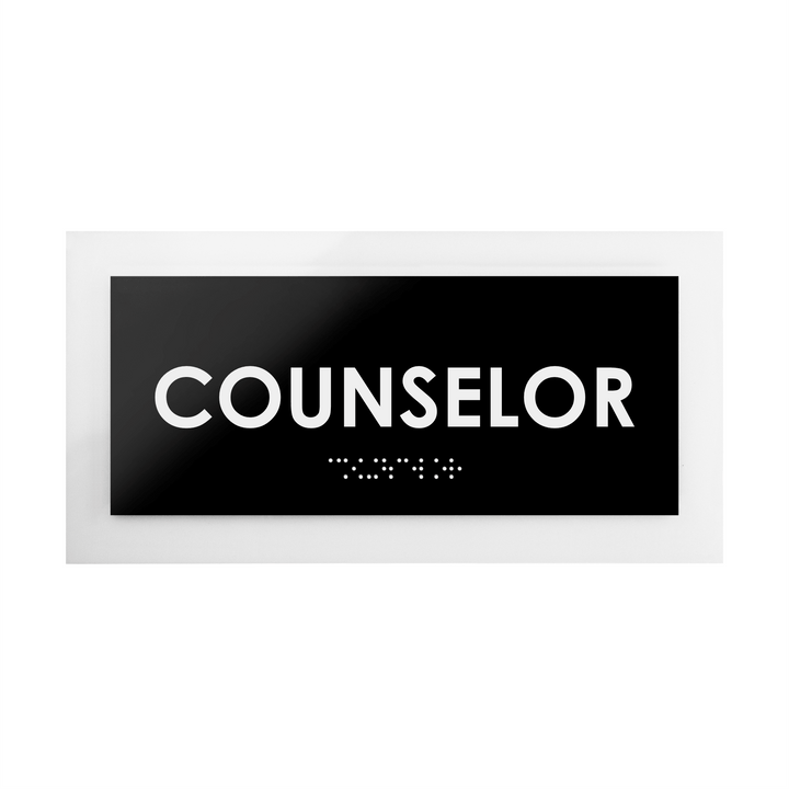 Door Signs Counselor Sign - Acrylic Door Plate - "Simple" Design