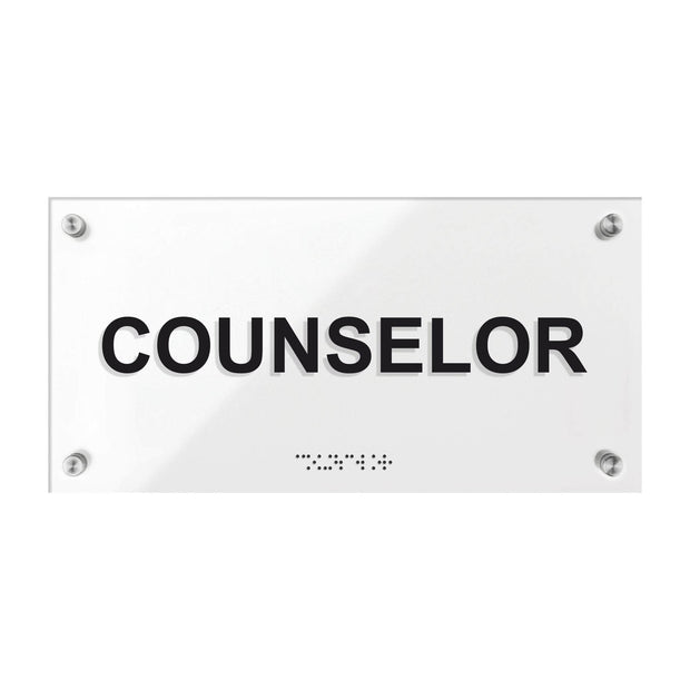 Counselor Sign - Acrylic Door Plate - "Classic" Design