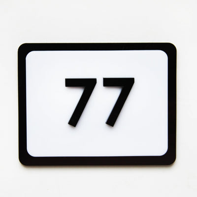 Acrylic Room Numbers Door Numbers white/black numbers Bsign