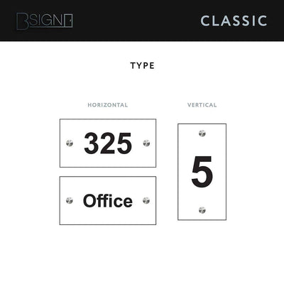 Door Numbers - Vertical Custom Acrylic Door Numbers Sign "Classic" Design