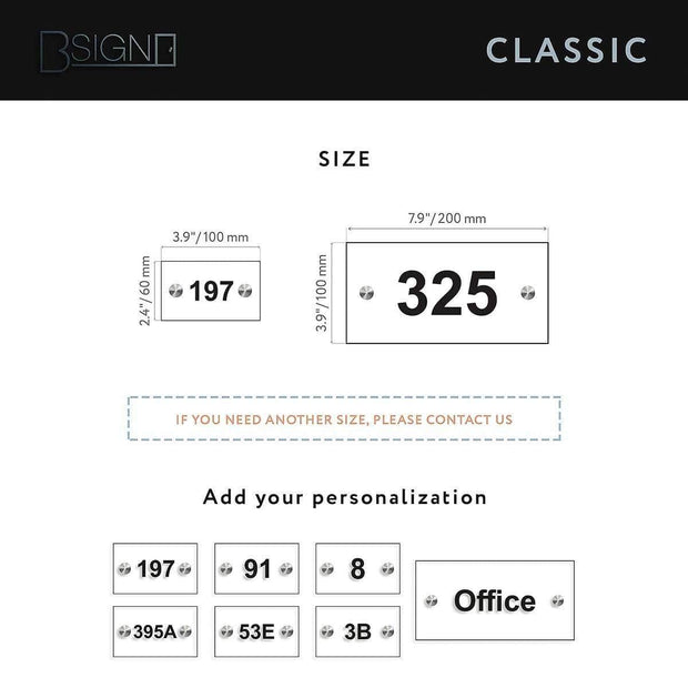 Door Numbers Custom Vertical House Number Sign: Acrylic Sign — "Classic" Design