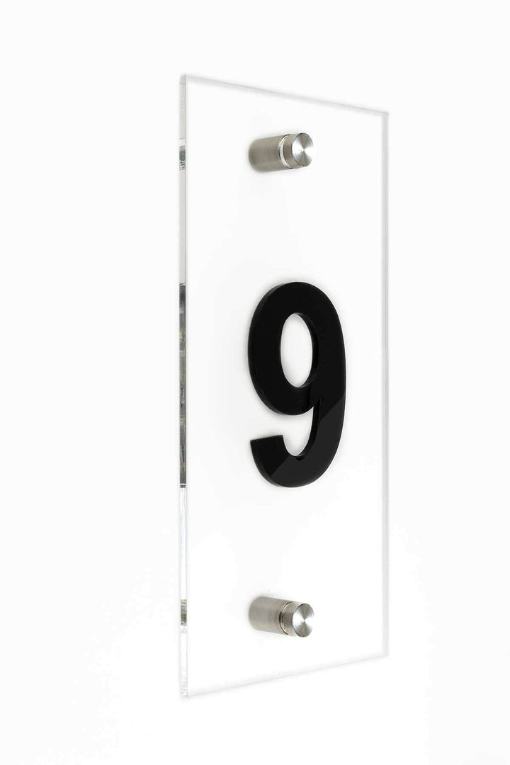 Door Numbers Custom Vertical House Number Sign: Acrylic Sign — "Classic" Design