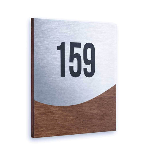 Door Numbers Door Numbers Sign - Stainless steel & Wood  - "Jure" Design
