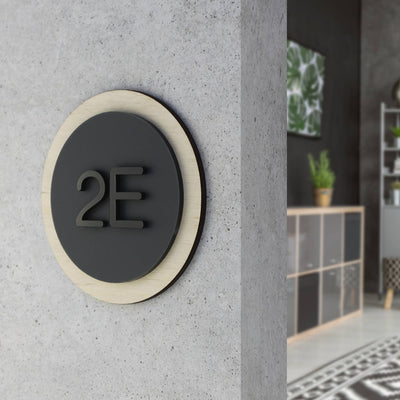 Apartment Door Numbers: Round Sign