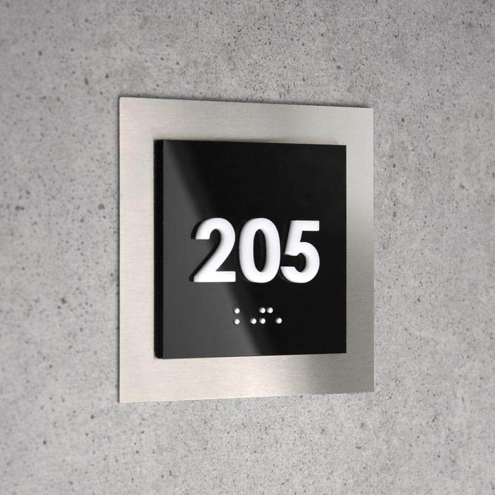 Door Numbers Door Numbers Plate - Interior Stainless Steel Sign - "Modern" Design