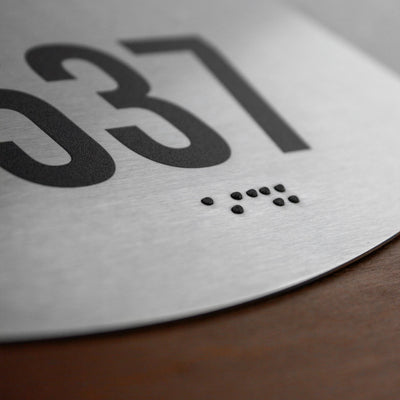 Door Numbers Sign - Stainless steel & Wood  - "Jure" Design