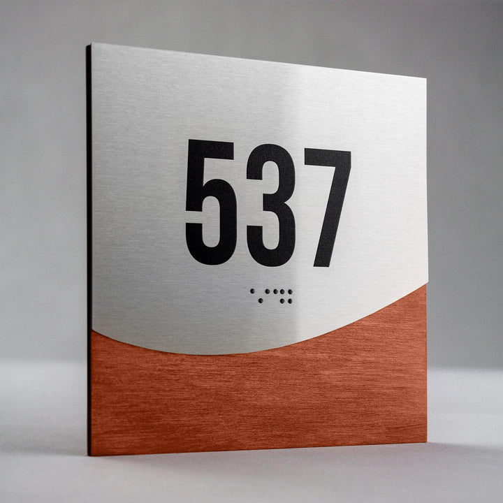 Door Numbers Door Numbers Sign - Stainless steel & Wood  - "Jure" Design
