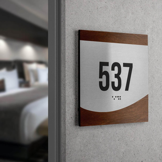 Door Numbers Door Numbers Sign - Stainless steel & wood - "Venture" Design
