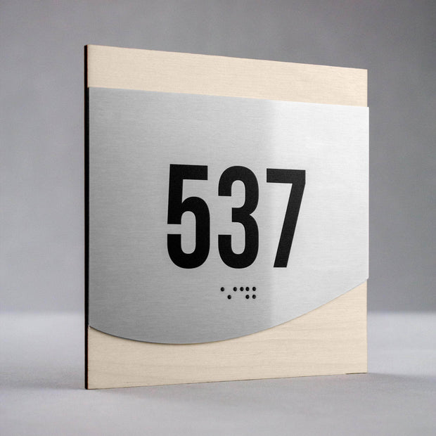 Door Numbers Door Numbers Sign - Stainless steel & wood - "Venture" Design