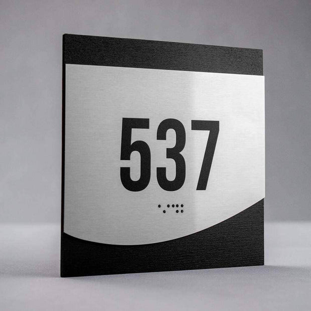 Door Numbers Door Numbers Sign - Stainless steel & wood - "Venture" Design