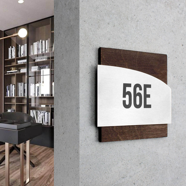 Door Numbers Steel Door Numbers Sign "Wave" Design