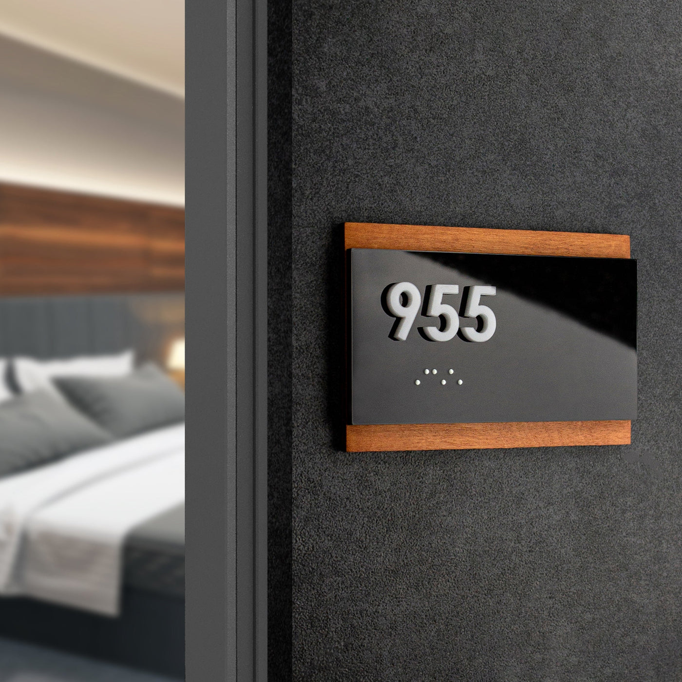 Room Door Numbers Sign "Buro" Design