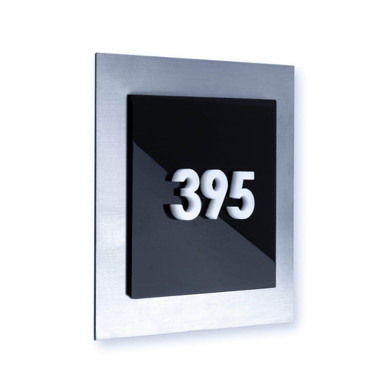 Door Numbers Door Numbers Plate - Interior Stainless Steel Sign - "Modern" Design