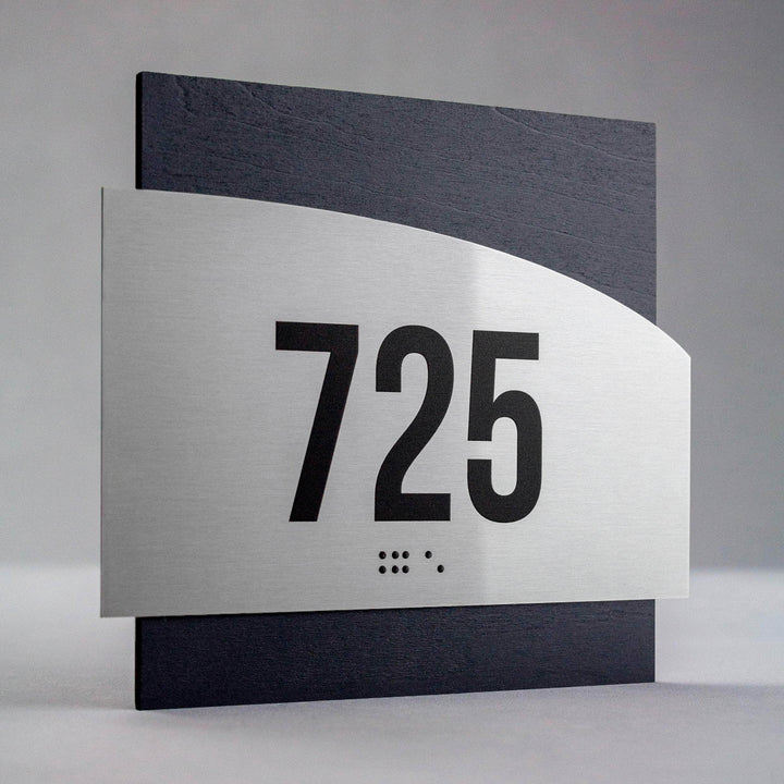 Door Numbers Steel Door Numbers Sign "Wave" Design