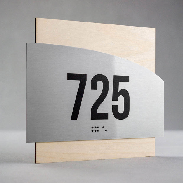 Door Numbers Steel Door Numbers Sign "Wave" Design