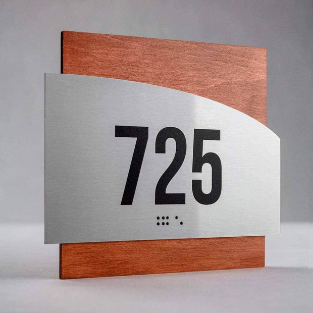 Door Numbers Steel Door Numbers Sign "Wave" Design