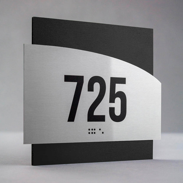 Door Numbers Steel Door Numbers Sign "Wave" Design