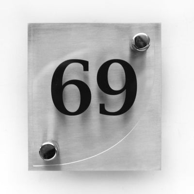 Door Numbers with Glass Plate Door Numbers black text Bsign
