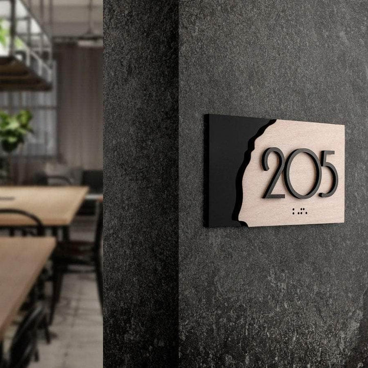 Door Numbers Door Number Sign: Wood Signage — "Sherwood" Design