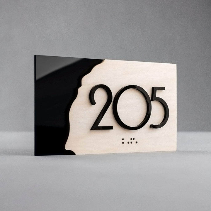 Door Numbers Door Number Sign: Wood Signage — "Sherwood" Design