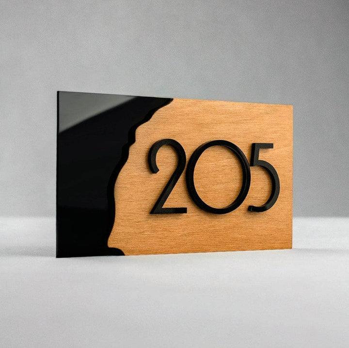 Door Numbers Door Number Sign: Wood Signage — "Sherwood" Design