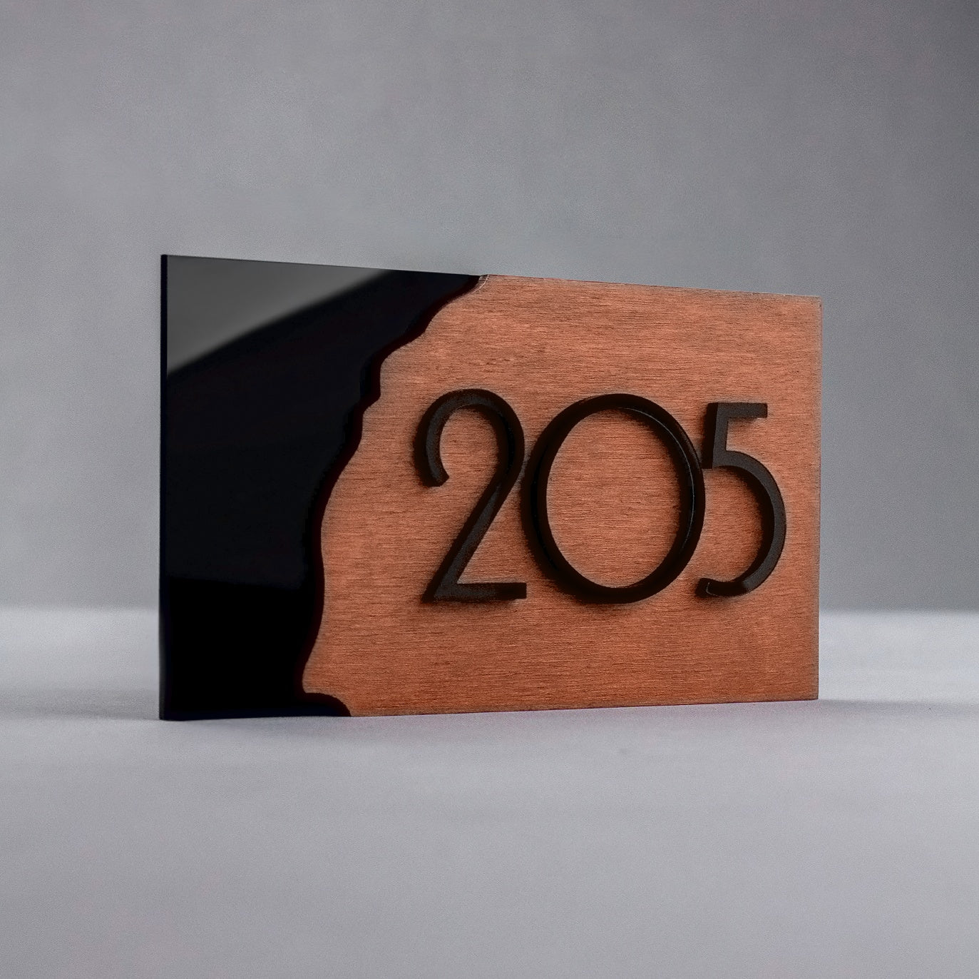 Door Number Sign: Wood Signage — "Sherwood" Design