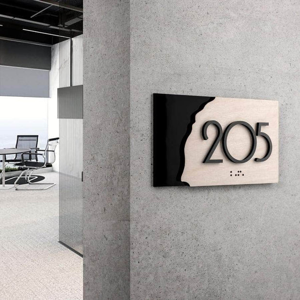 Door Numbers Door Number Sign: Wood Signage — "Sherwood" Design