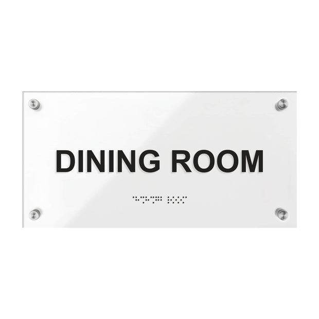 Door Signs Dinning Room Sign: Acrylic Sign with Braille — "Classic" Design