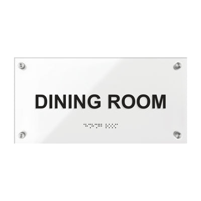 Dinning Room Sign: Acrylic Sign with Braille — 
