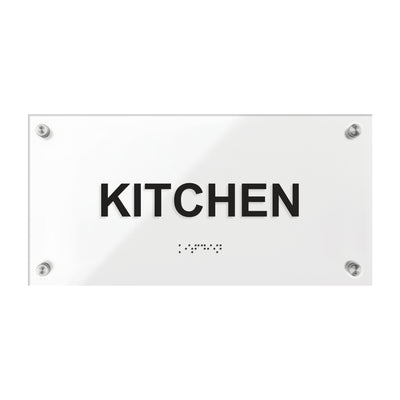 Acrylic Kitchen Room Sign with Braille - 