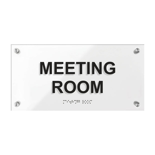 Door Signs Acrylic Meeting Room Sign with Braille - "Classic" Design