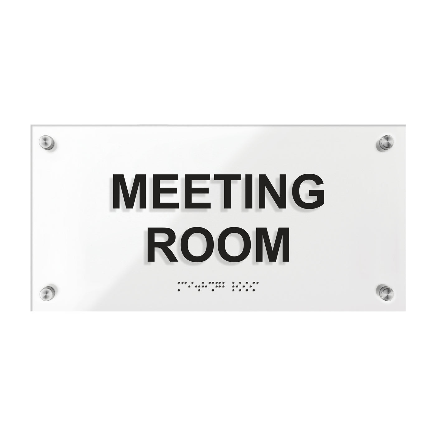 Acrylic Meeting Room Sign with Braille "Classic" Design