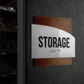 Door Signs Checkout Signs - Stainless steel & Wood Plate - "Wave" Design - Photo #7