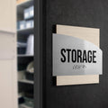 Computer Room Sign — Stainless steel & Wood Door Plate — "Wave" Design - Photo #8