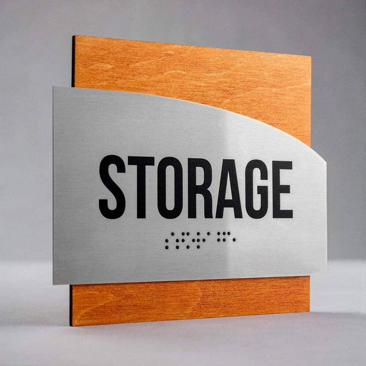 Door Signs Custom Door Signs - Stainless steel & Wood - "Wave" Design