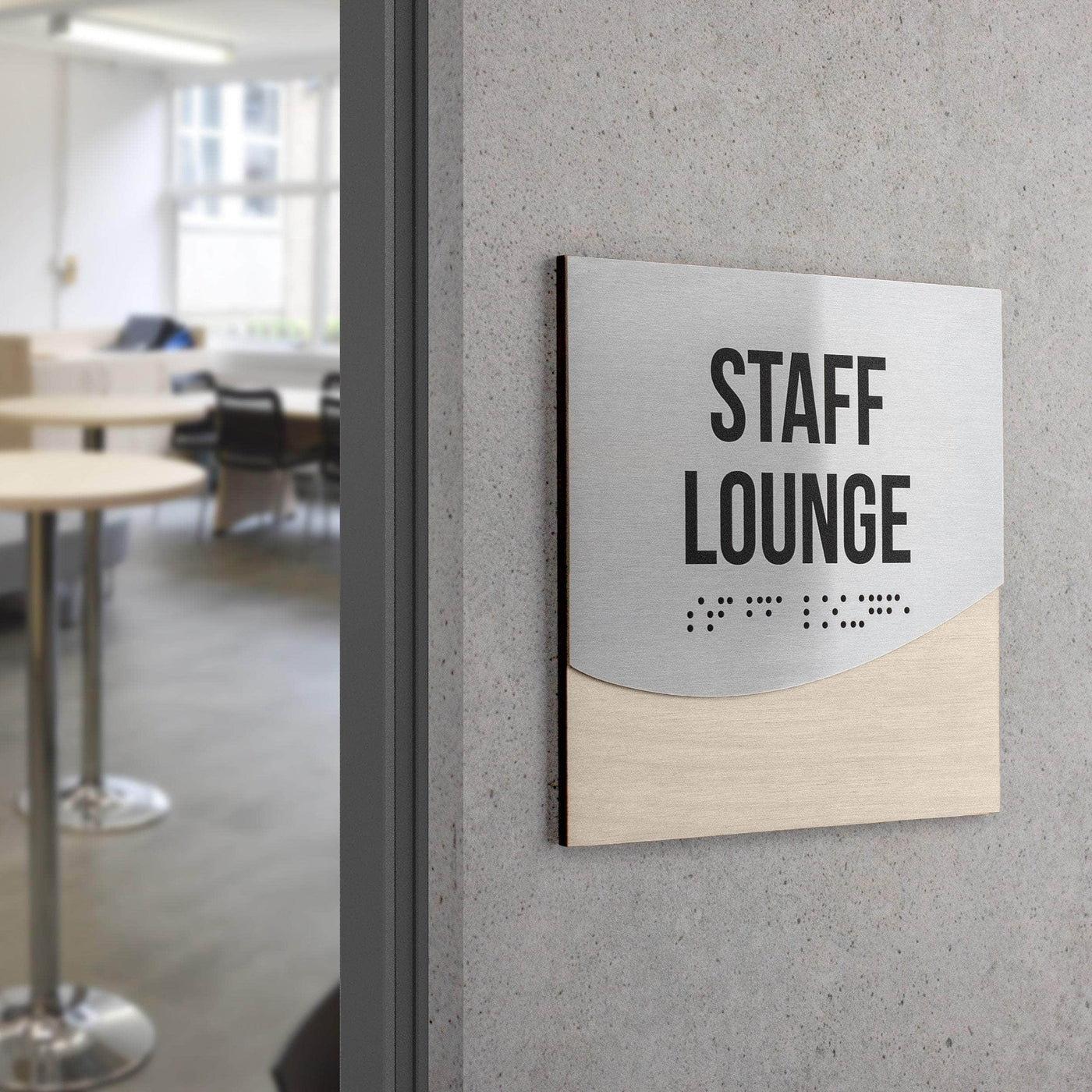 Exam Room Sign - Interior Office Door Signs - Stainless Steel & Wood "Jure" Design